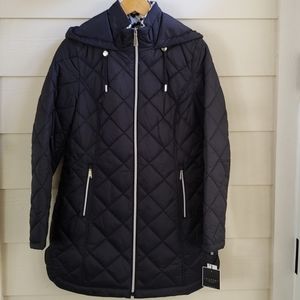 Laundry By Shelli Segal Blue 3/4 Zip Parka Jacket